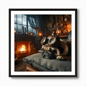 Steampunk Pug Art Print