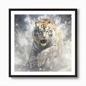 White Tiger Art Print