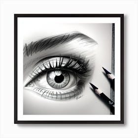 Eye Drawing Art Print