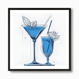 Blue Cocktail 1 Art Print