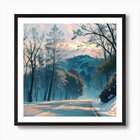 Road In Winter Art Print