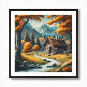 A peaceful, lively autumn landscape 2 Art Print