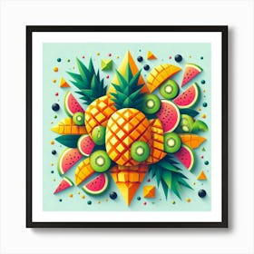 Tropical Fruit Fiesta Art Print