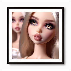 Two Dolls With Long Hair Art Print