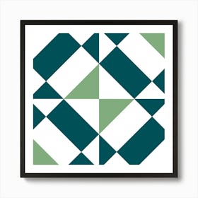 Classic Green Azulejo Pattern Art Print