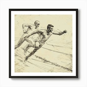 A Track And Field Competition Hand Drawn Sketch 2 Art Print