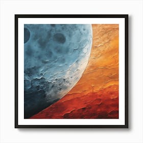 Earth And Moon Art Print