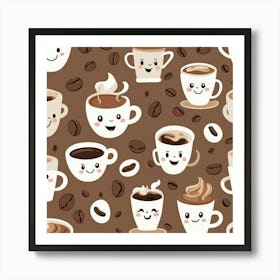 Coffee Pattern 5 Art Print