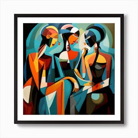 Three Women Talking Art Print