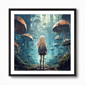 Girl In The Forest Art Print