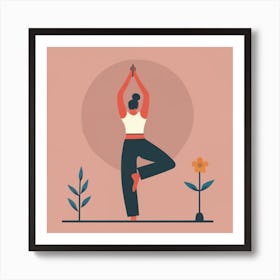 Yoga Woman In Yoga Pose Art Print