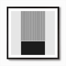 Minimalist Black And White Stripes Art Print