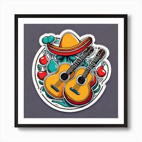 Guitars And Mexican Food Art Print