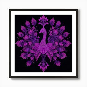 Purple Peacock 1 Art Print