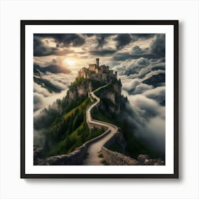 Castle In The Clouds Art Print