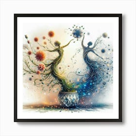 Two Women Dancing Art Print