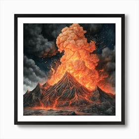 Volcano Eruption Art Print