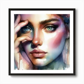 Watercolor Of A Woman 65 Art Print