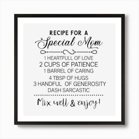 Recipe For A Special Mom Poster