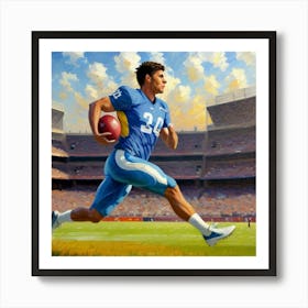 The Unyielding Defender Football Star in Action Art Print