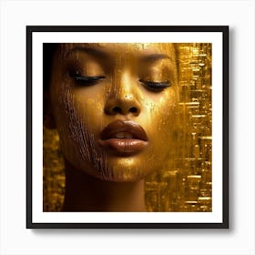 Gold Face 2 Art Print