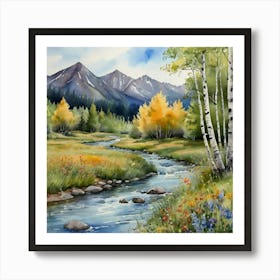 Autumn Mountain Stream Art Print