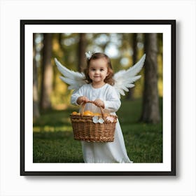 Angel With Basket Art Print