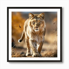 Lion Walking Art Print