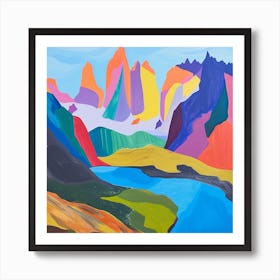 Abstract Travel Collection Torres Del Paine National Park Chile 2 Art Print