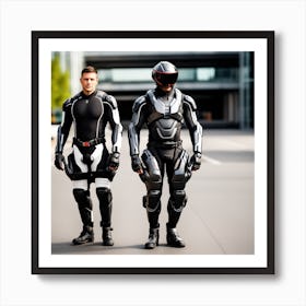 Two Men In Futuristic Suits 4 Art Print