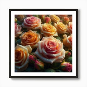 Roses Wallpaper Art Print