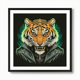 Tiger In Leather Jacket Art Print