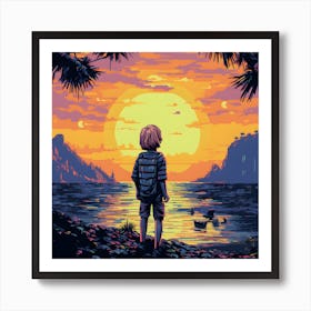 Sunset Boy Art Print