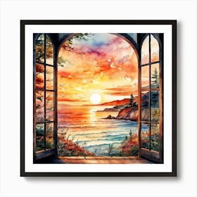 Sunset Through The Window 1 Art Print