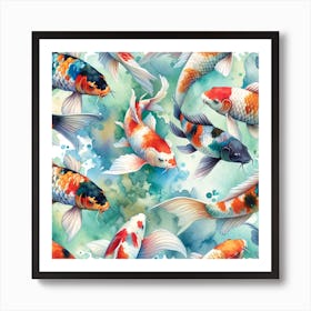 Koi Fish Pattern Art Print