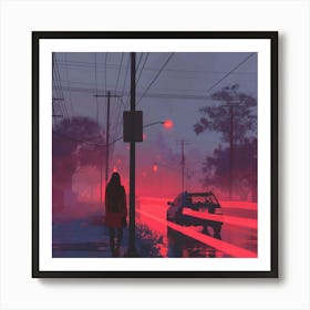 Night in Japan Lofi Illustration Art Print