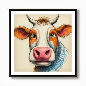 Cow Head Art Print