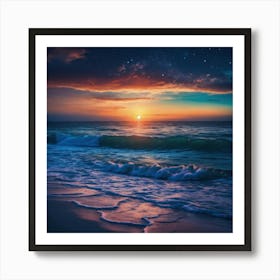 Sunset Over The Beach Art Print