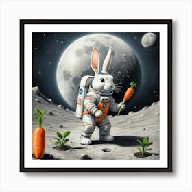 Rabbit On The Moon 5 Art Print