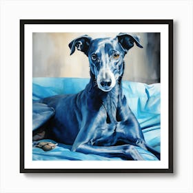 Blue Greyhound relaxing Art Print