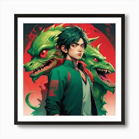 Samurai Dragon Art Print