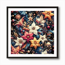 Abstract Floral Pattern 2 Art Print