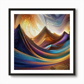 Sunlight over the mountains Art Print