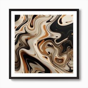 Abstract Black And White Swirls Art Print