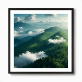 Aerial View Of The Blue Ridge Mountains 1 Art Print