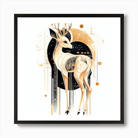 Deer splash 5 Art Print