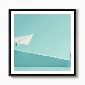 Woman Looking At A Paper Airplane Art Print