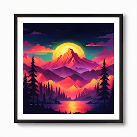 Mountain Landscape Painting Art Print