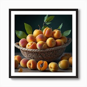 Apricots In A Basket Art Print