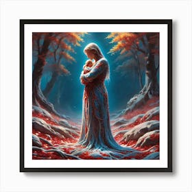 Woman In The Woods 25 Art Print